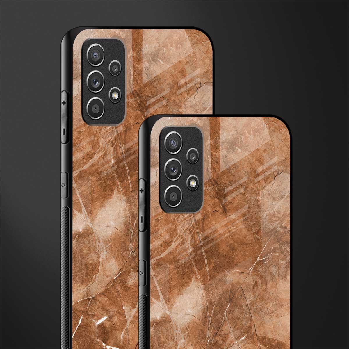 caramel brown marble glass case for samsung galaxy a32 4g image-2