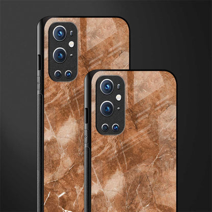 caramel brown marble glass case for oneplus 9 pro image-2