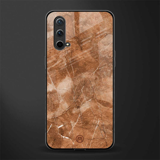 caramel brown marble glass case for oneplus nord ce 5g image