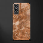 caramel brown marble glass case for vivo v21e 5g image