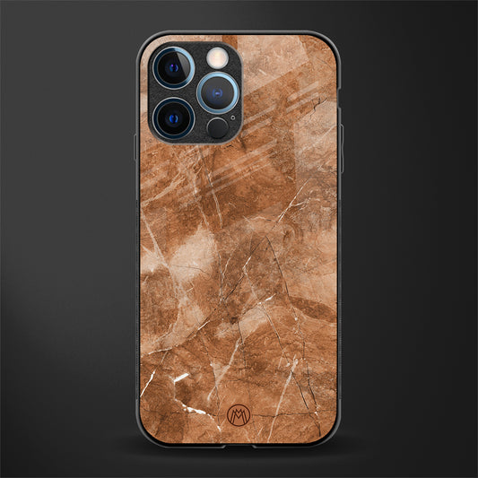 caramel brown marble glass case for iphone 12 pro image