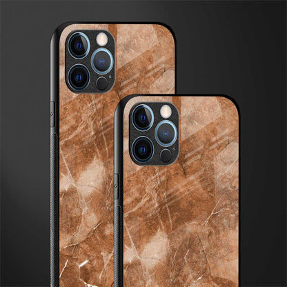 caramel brown marble glass case for iphone 12 pro max image-2