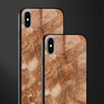 caramel brown marble glass case for iphone xs max image-2