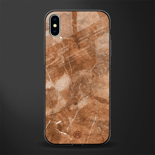 caramel brown marble glass case for iphone xs max image