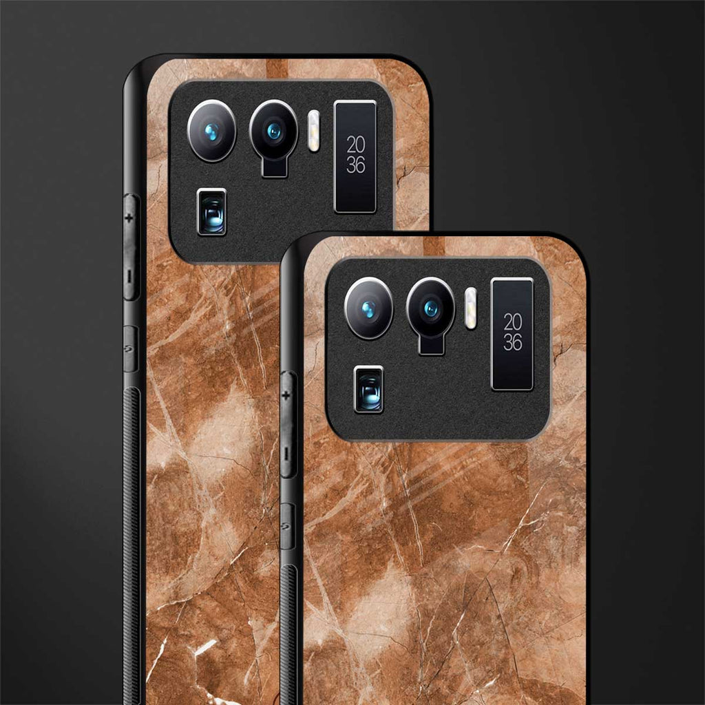caramel brown marble glass case for mi 11 ultra 5g image-2