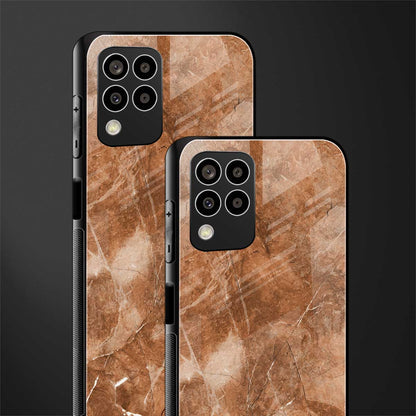 caramel brown marble back phone cover | glass case for samsung galaxy m33 5g