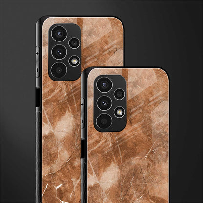 caramel brown marble back phone cover | glass case for samsung galaxy a13 4g