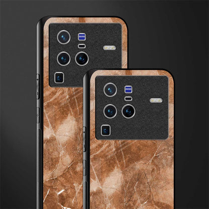 caramel brown marble glass case for vivo x80 pro 5g image-2