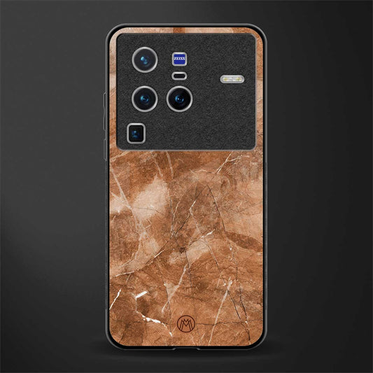 caramel brown marble glass case for vivo x80 pro 5g image