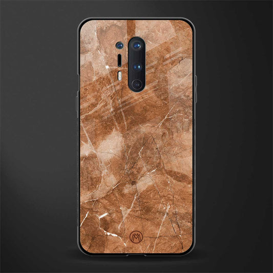 caramel brown marble glass case for oneplus 8 pro image