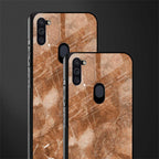 caramel brown marble glass case for samsung a11 image-2