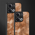 caramel brown marble back phone cover | glass case for oppo reno 8