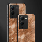 caramel brown marble back phone cover | glass case for vivo v25 pro 5g