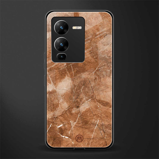 caramel brown marble back phone cover | glass case for vivo v25 pro 5g