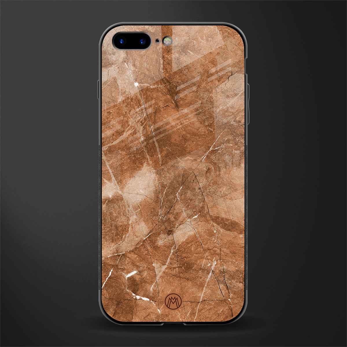 caramel brown marble glass case for iphone 8 plus image