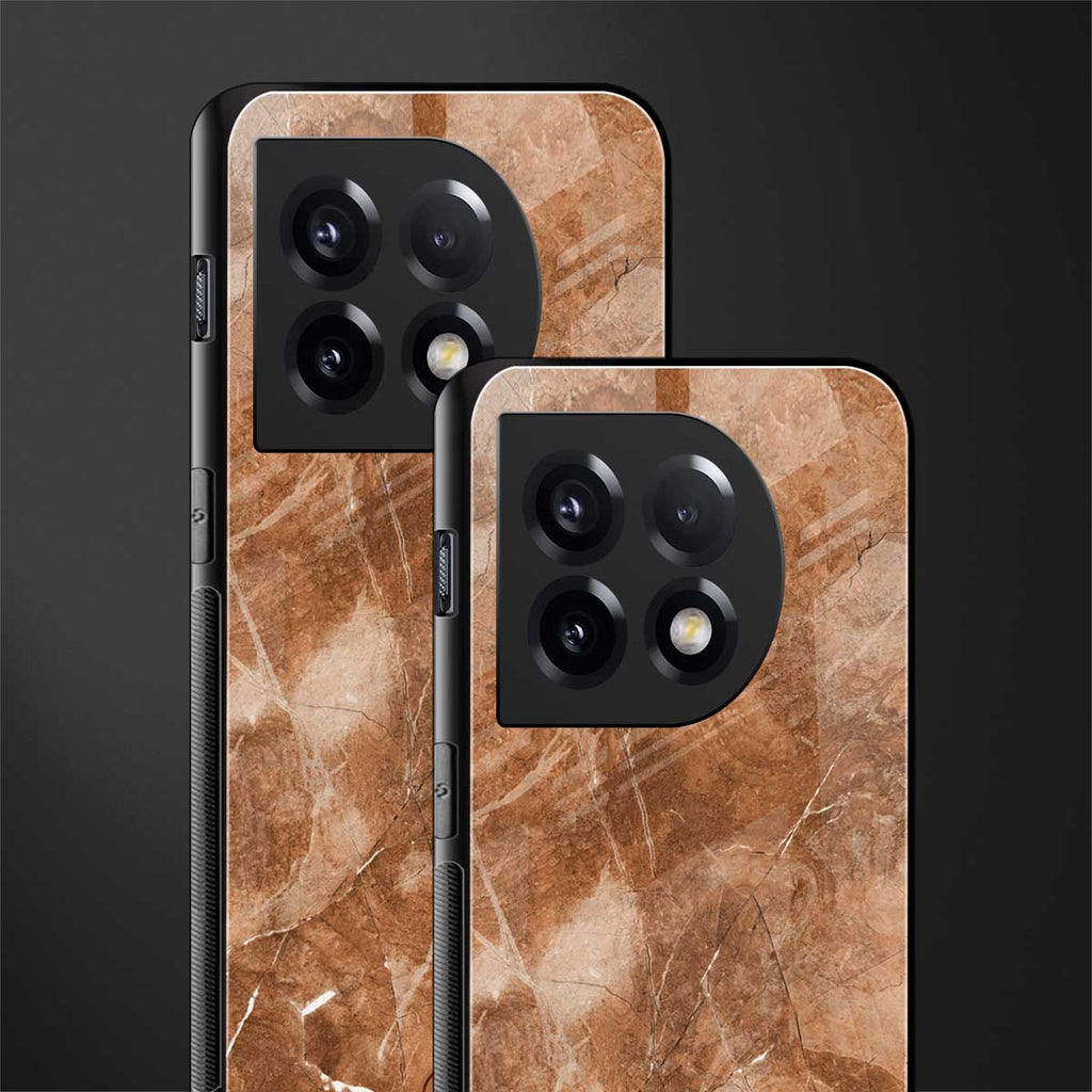 caramel brown marble back phone cover | glass case for oneplus 11