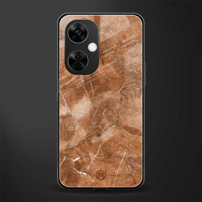 caramel brown marble back phone cover | glass case for oneplus nord ce 3 lite