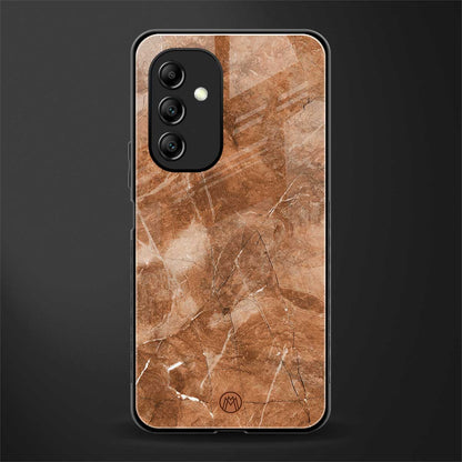caramel brown marble back phone cover | glass case for samsung galaxy a14 5g