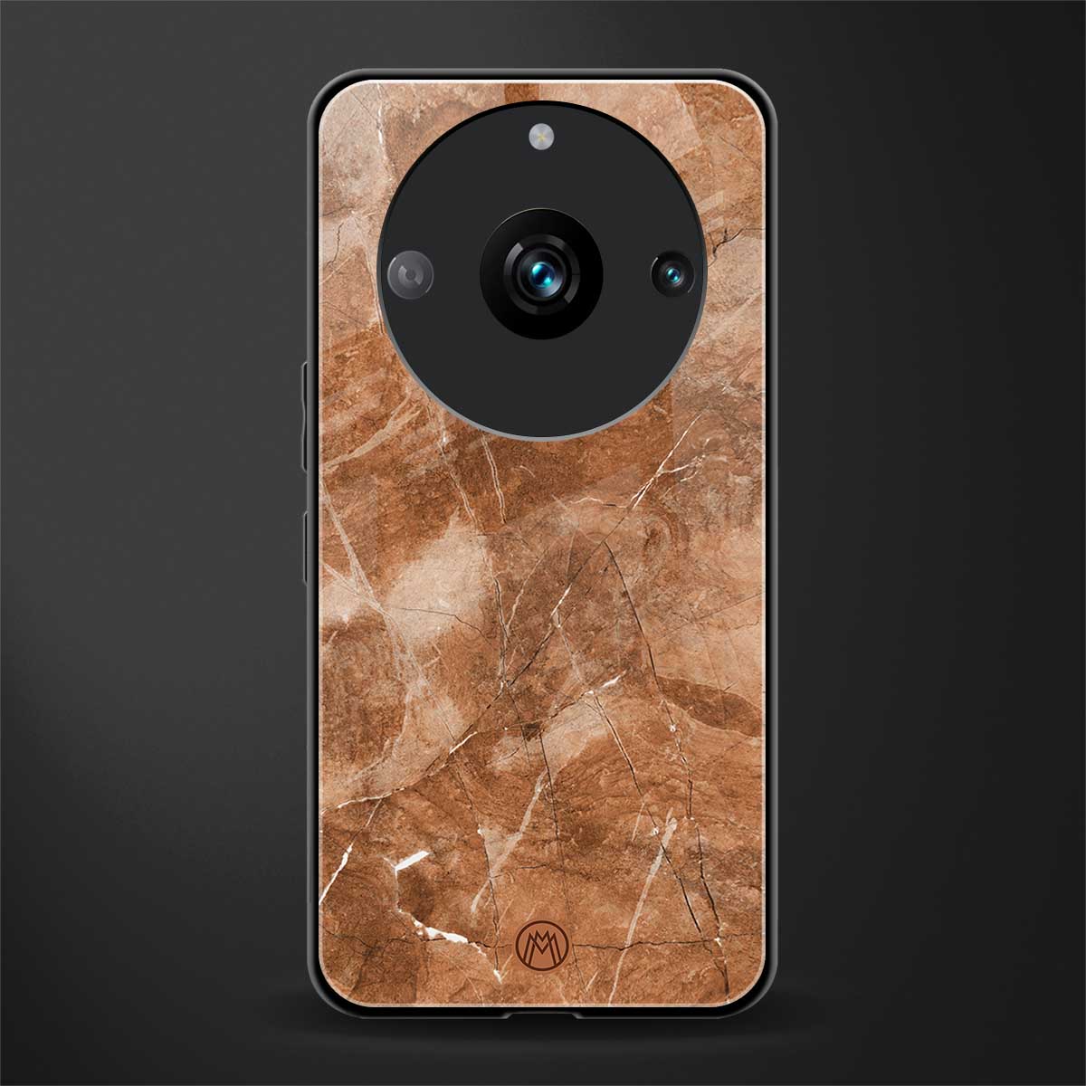 caramel brown marble back phone cover | glass case for realme 11 pro 5g