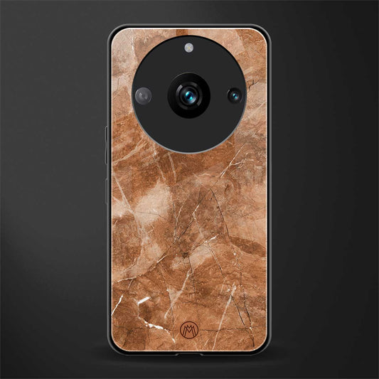 caramel brown marble back phone cover | glass case for realme 11 pro 5g