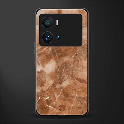 caramel brown marble back phone cover | glass case for iQOO 9 Pro