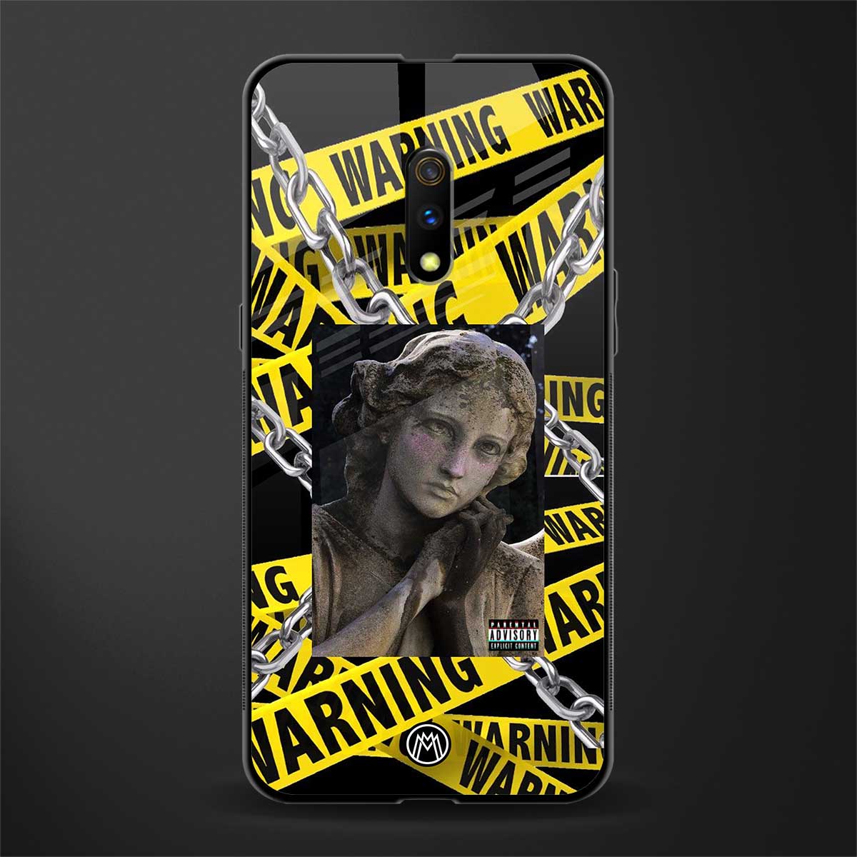 caution glass case for realme x image