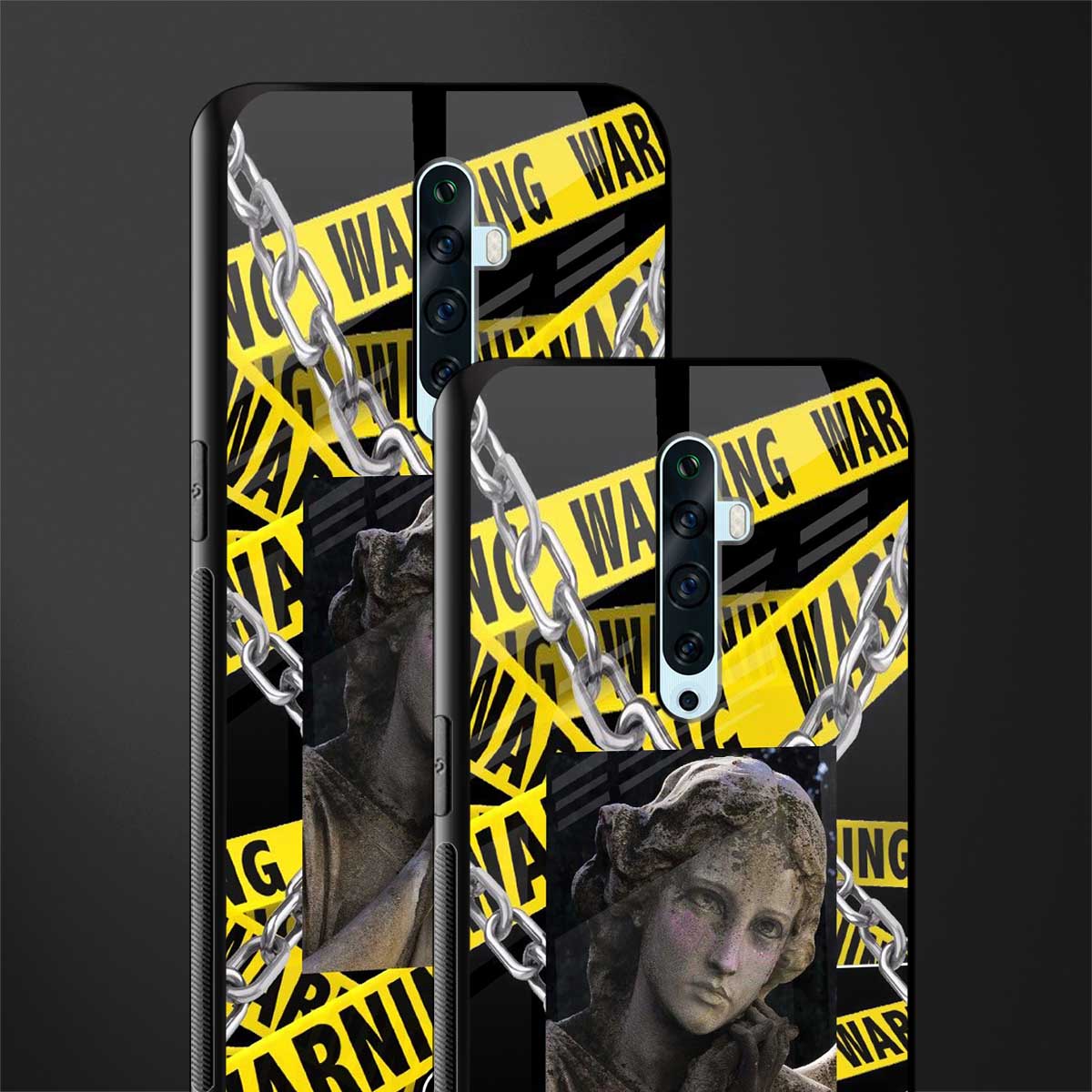 caution glass case for oppo reno 2z image-2