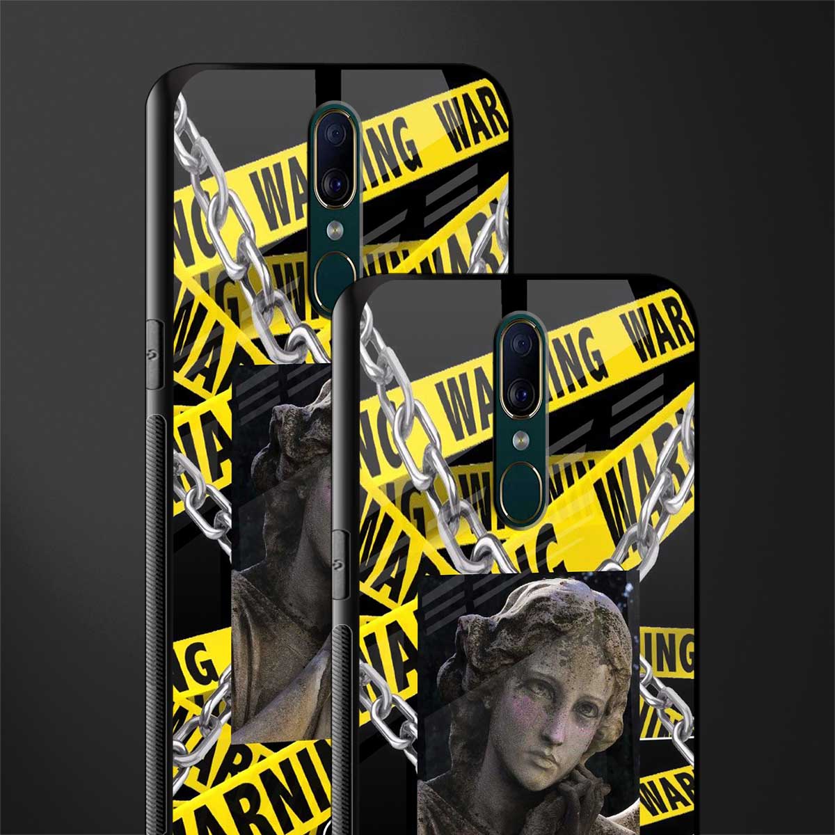 caution glass case for oppo a9 image-2