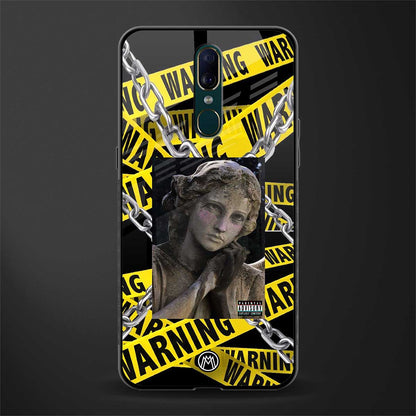 caution glass case for oppo a9 image