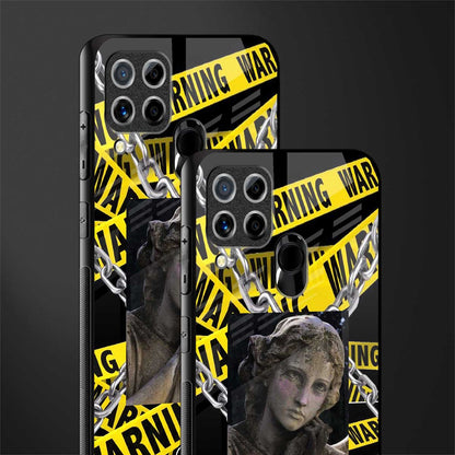 caution glass case for realme c15 image-2