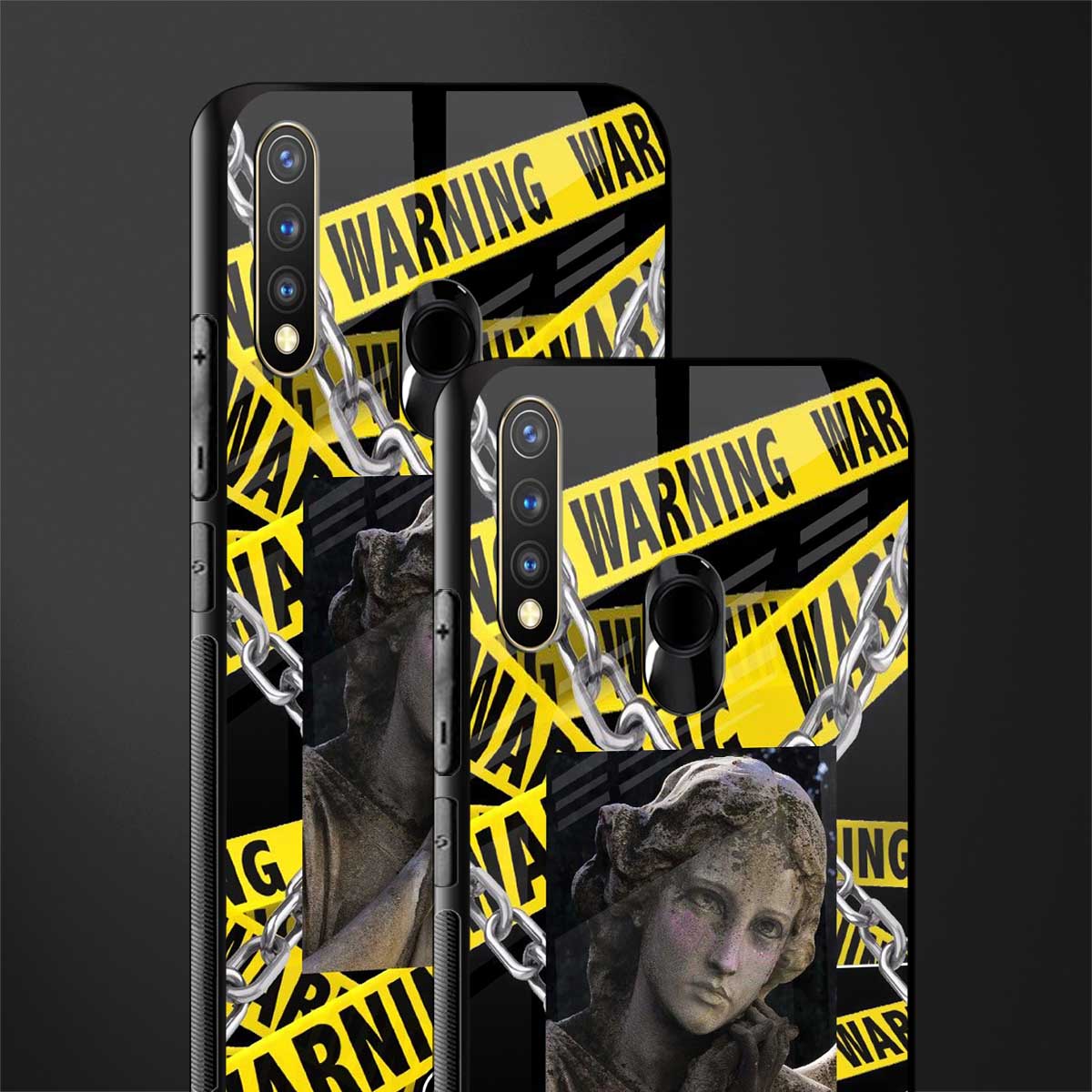 caution glass case for vivo u20 image-2