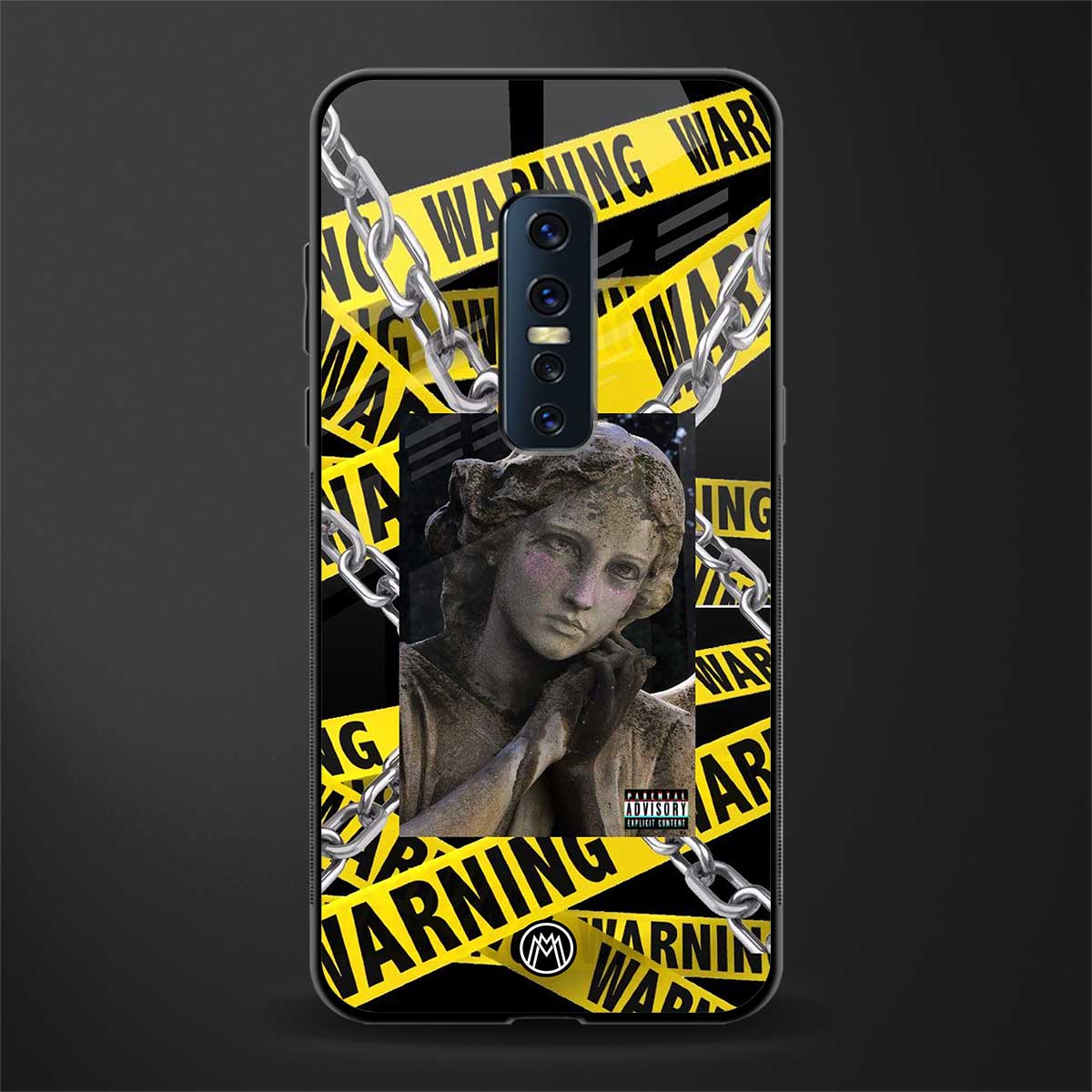 caution glass case for vivo v17 pro image