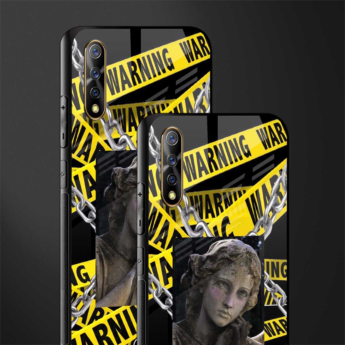 caution glass case for vivo z1x image-2