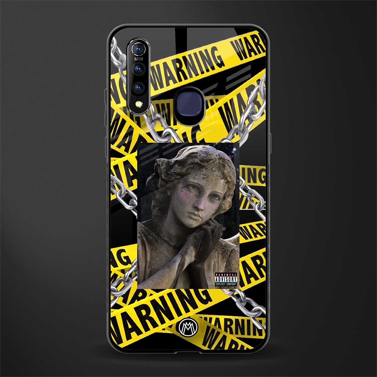 caution glass case for vivo z1 pro image