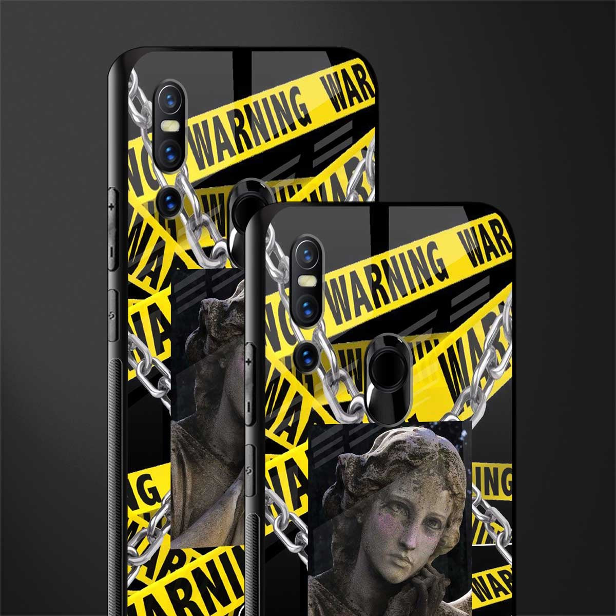 caution glass case for vivo v15 image-2