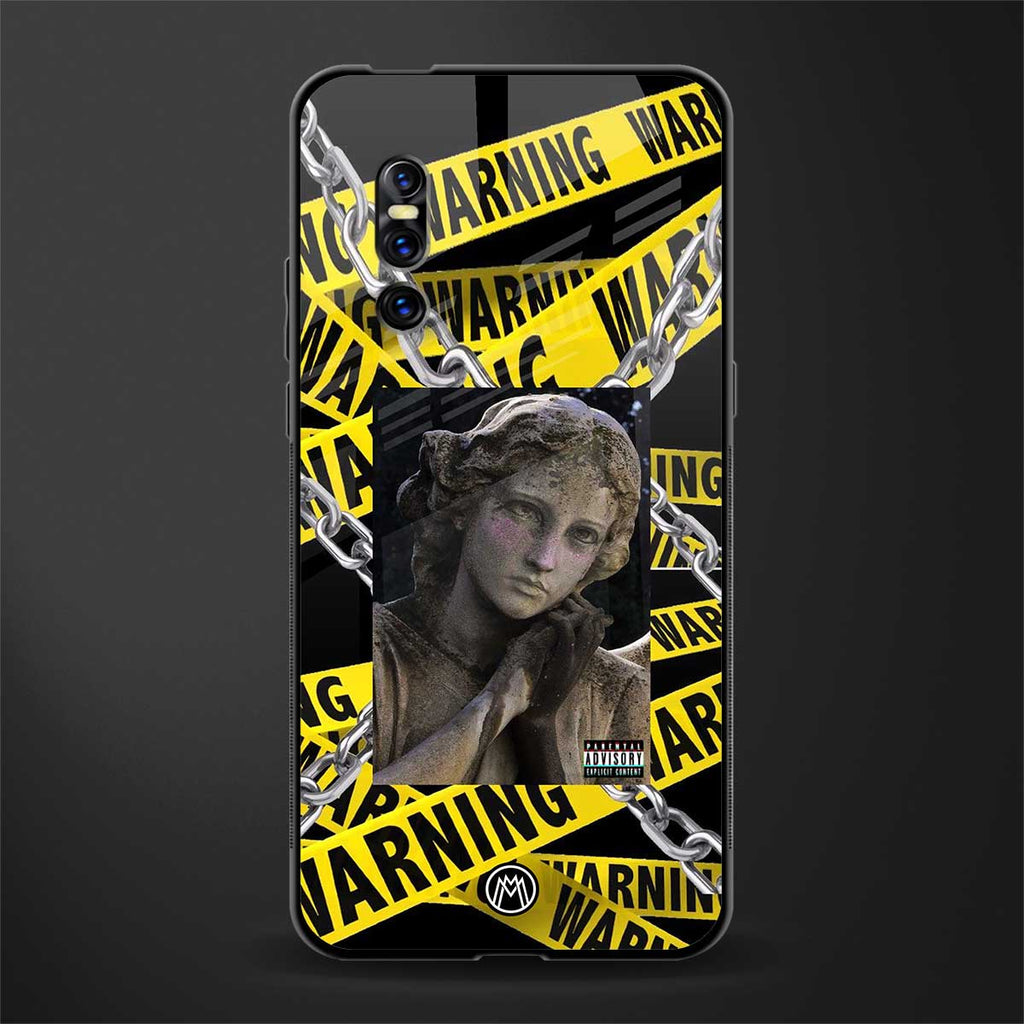 caution glass case for vivo v15 pro image