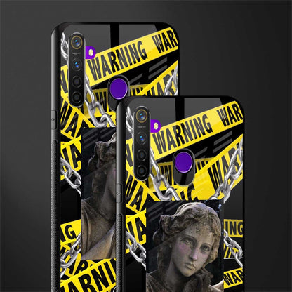 caution glass case for realme 5 pro image-2