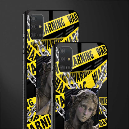 caution glass case for samsung galaxy a51 image-2