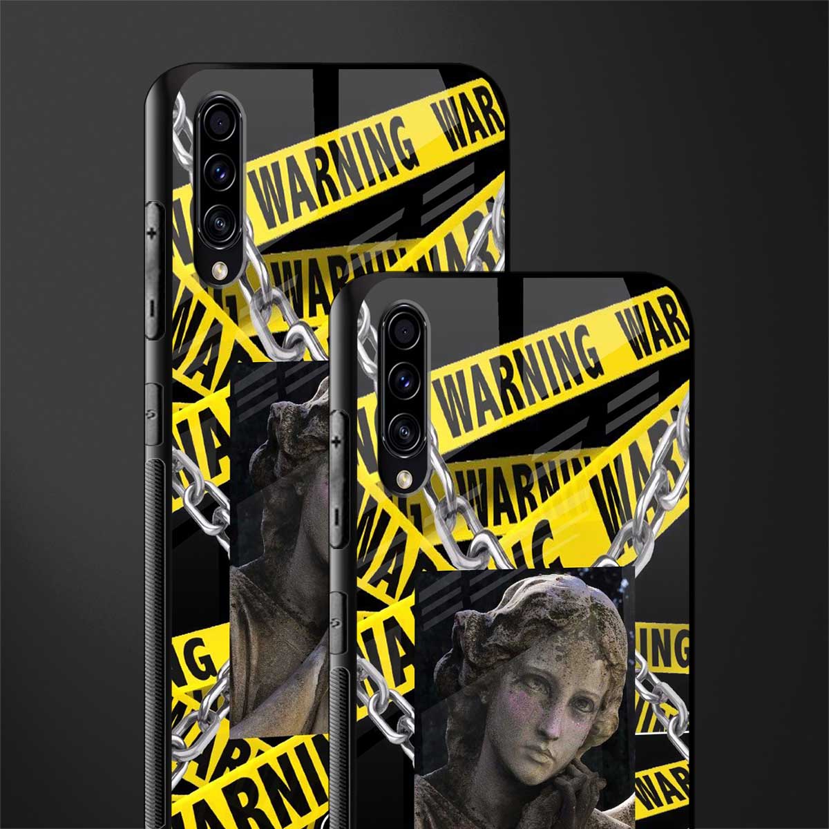 caution glass case for samsung galaxy a30s image-2