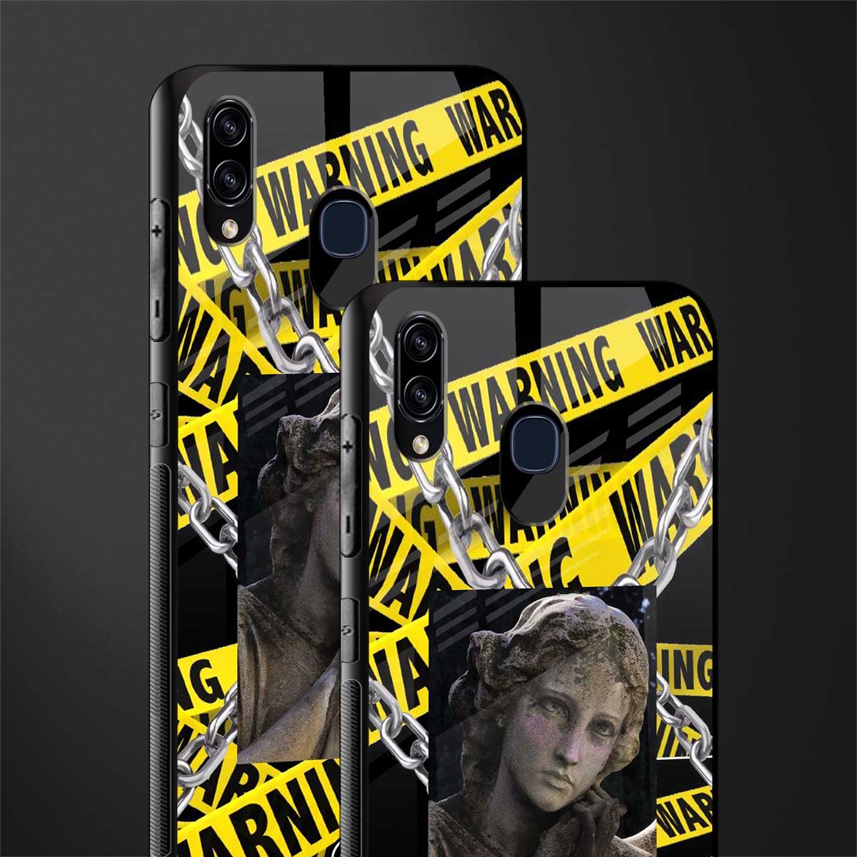 caution glass case for samsung galaxy m10s image-2