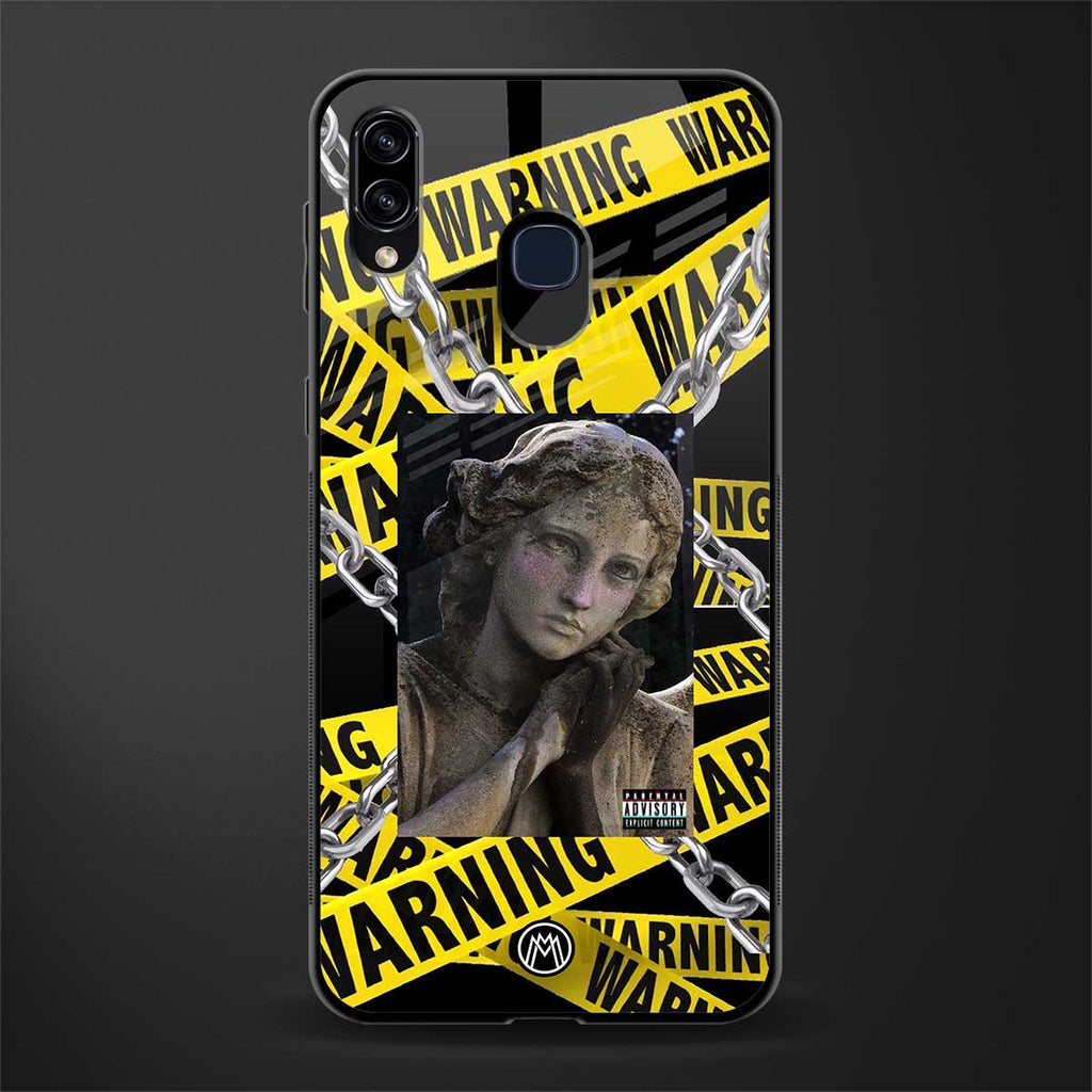 caution glass case for samsung galaxy a30 image