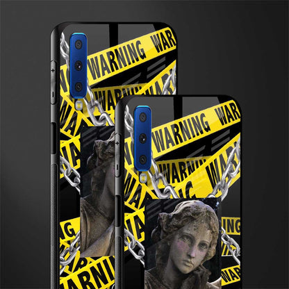 caution glass case for samsung galaxy a7 2018 image-2