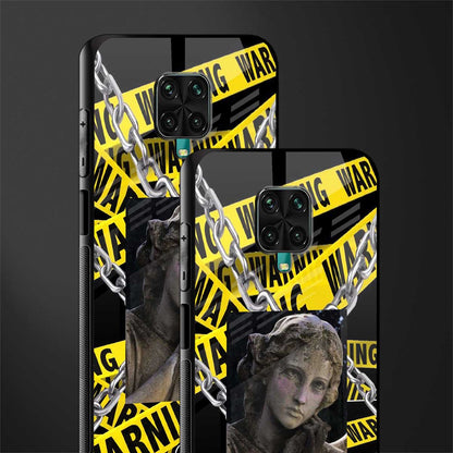 caution glass case for redmi note 9 pro max image-2