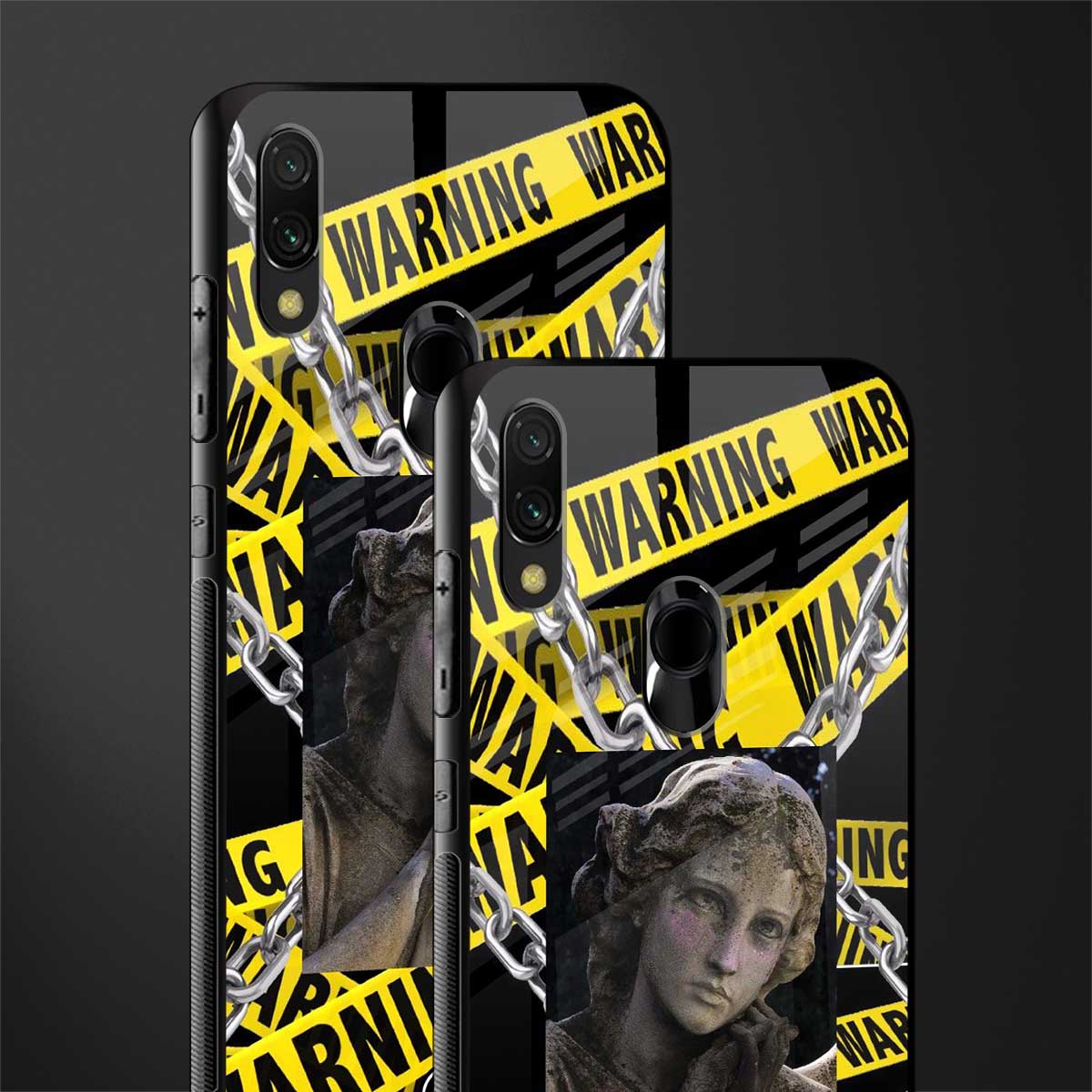 caution glass case for redmi note 7 image-2