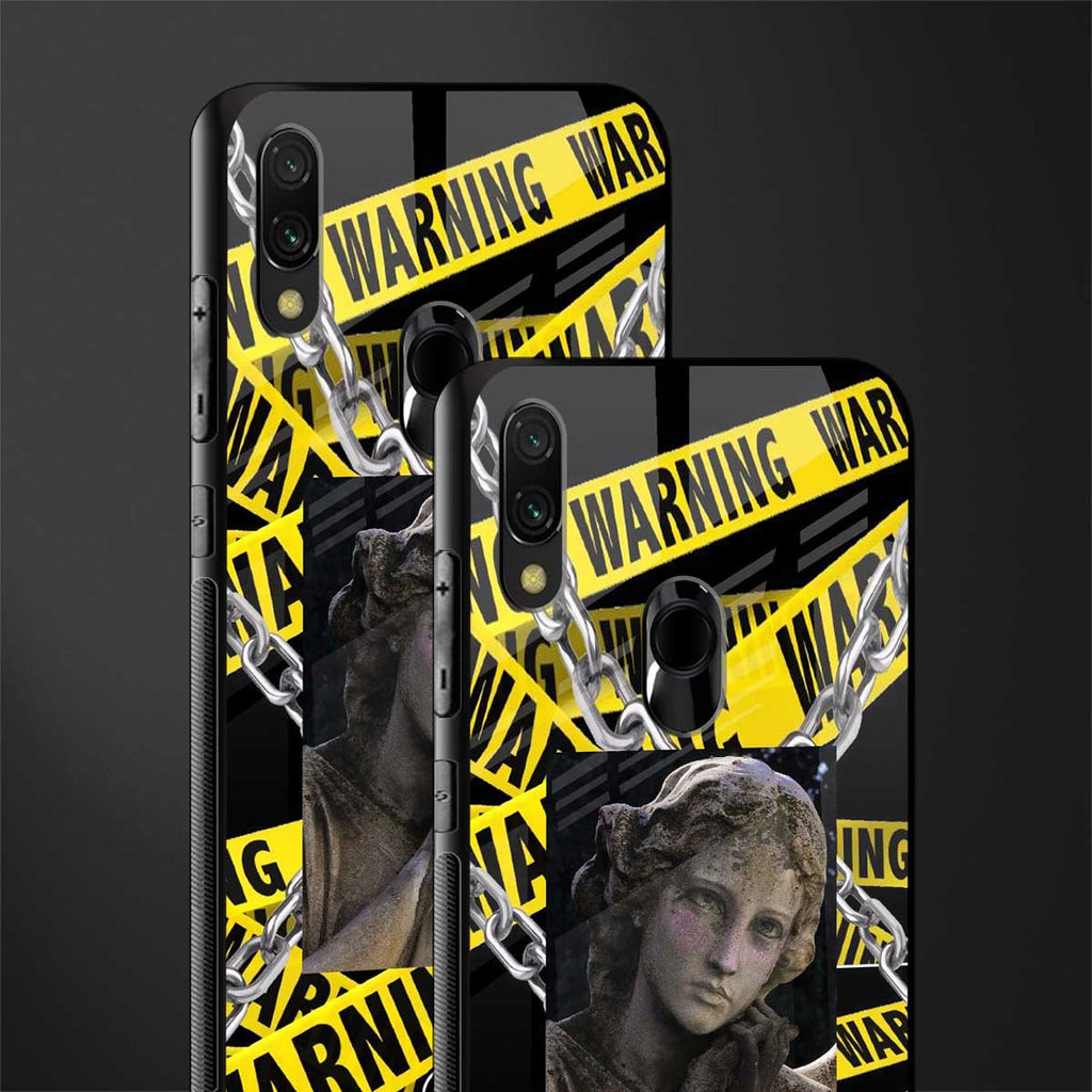 caution glass case for redmi note 7 pro image-2