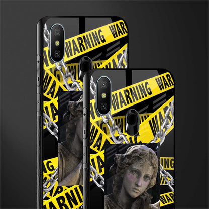 caution glass case for redmi 6 pro image-2