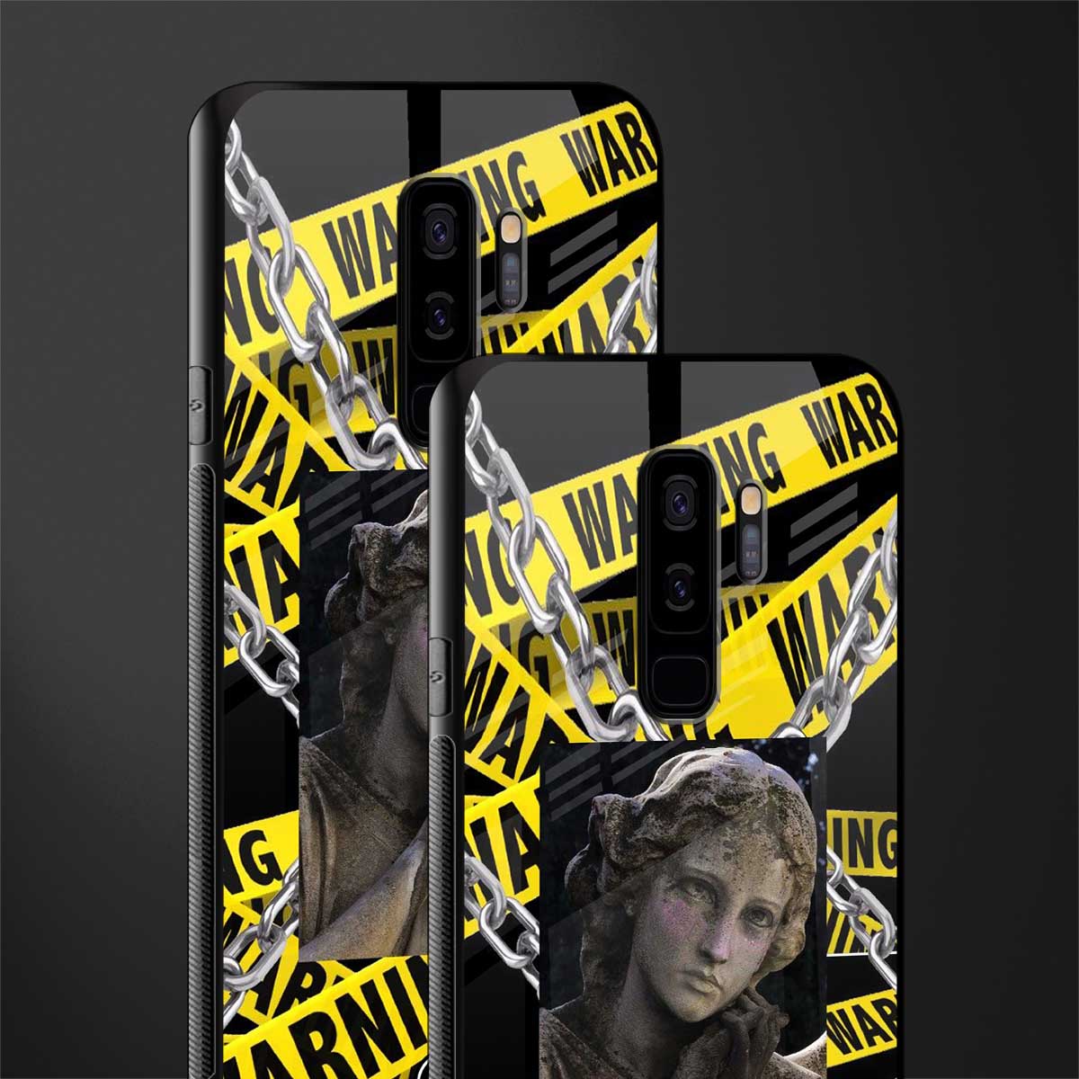 caution glass case for samsung galaxy s9 plus image-2