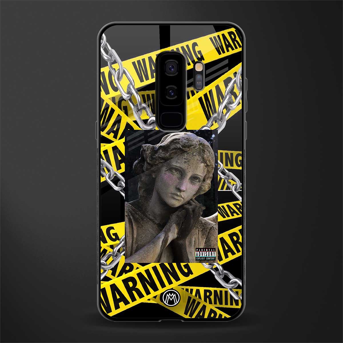 caution glass case for samsung galaxy s9 plus image