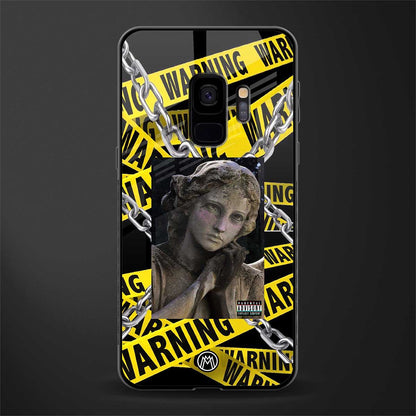 caution glass case for samsung galaxy s9 image