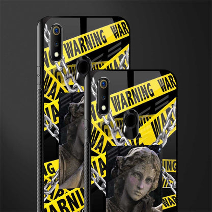 caution glass case for realme 3 image-2